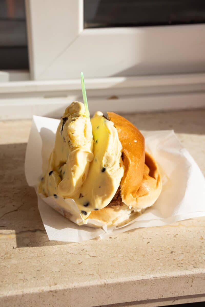 Ice cream in a bun