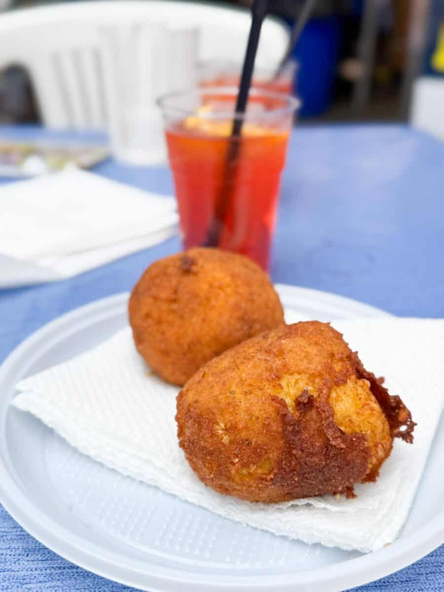 Arancini with aperol spritz